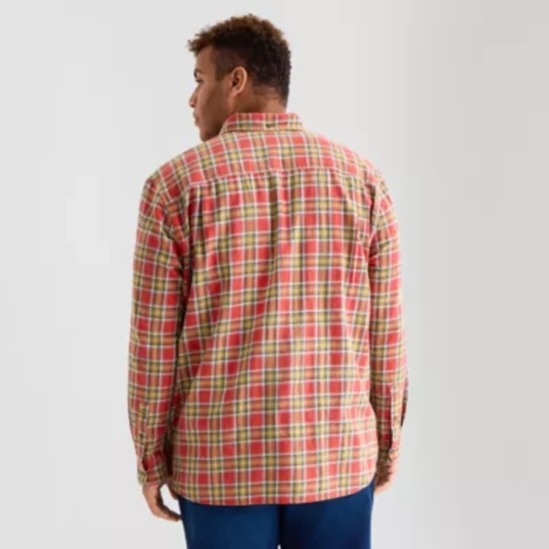 mutual weave Lightweight Mens Long Sleeve Regular Fit Big and Tall Flannel Shirt