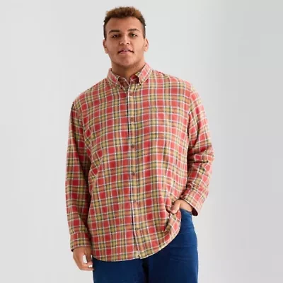 mutual weave Lightweight Mens Long Sleeve Regular Fit Big and Tall Flannel Shirt