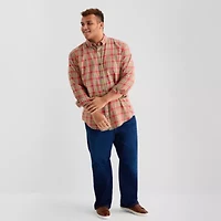 mutual weave Lightweight Mens Long Sleeve Regular Fit Big and Tall Flannel Shirt