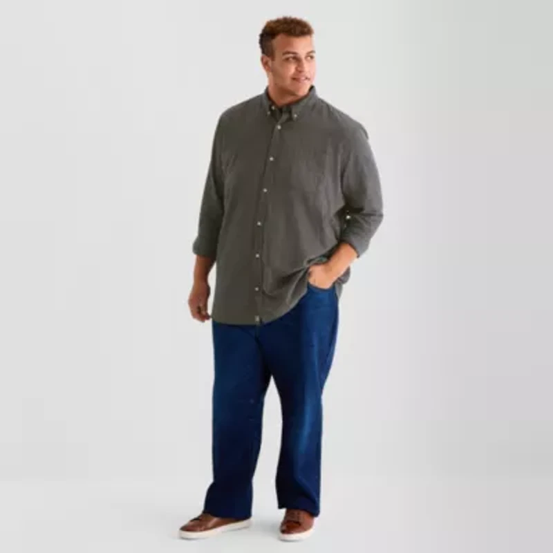 mutual weave Lightweight Mens Long Sleeve Regular Fit Big and Tall Flannel Shirt