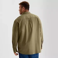mutual weave Oxford Mens Long Sleeve Athletic Fit Big and Tall Button-Down Shirt