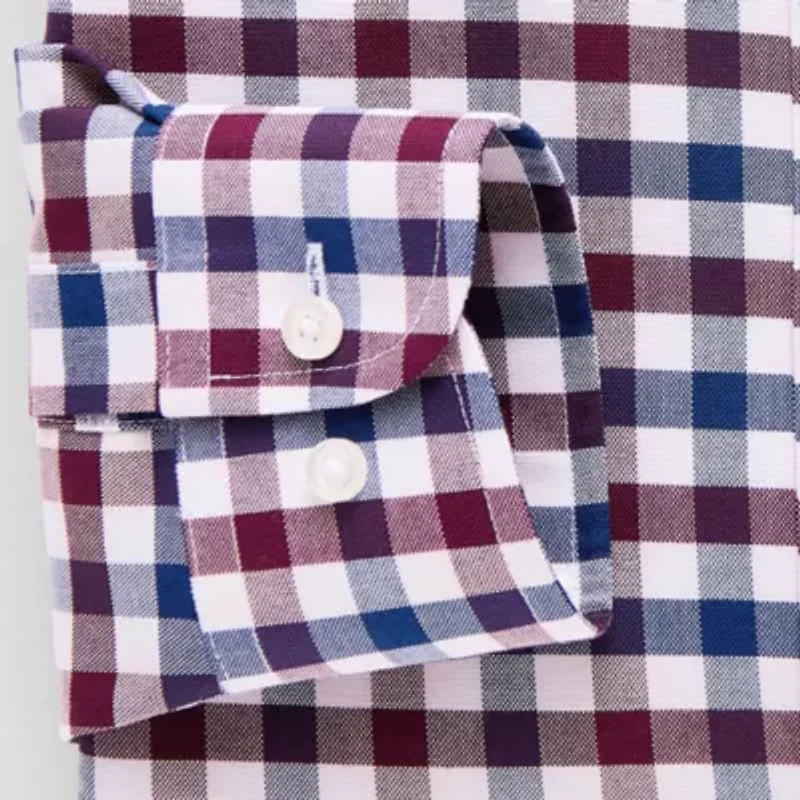 Stafford Coolmax All Season Oxford Mens Regular Fit Stretch Fabric Wrinkle Free Long Sleeve Dress Shirt