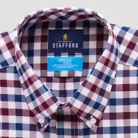 Stafford Coolmax All Season Ecomade Oxford Mens Regular Fit Stretch Fabric Wrinkle Free Long Sleeve Dress Shirt