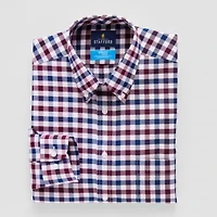 Stafford Coolmax All Season Oxford Mens Regular Fit Stretch Fabric Wrinkle Free Long Sleeve Dress Shirt
