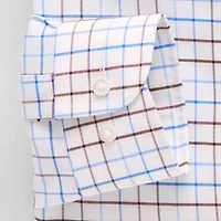 Stafford Coolmax All Season Oxford Mens Regular Fit Stretch Fabric Wrinkle Free Long Sleeve Dress Shirt