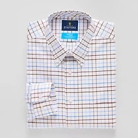 Stafford Coolmax All Season Oxford Mens Regular Fit Stretch Fabric Wrinkle Free Long Sleeve Dress Shirt