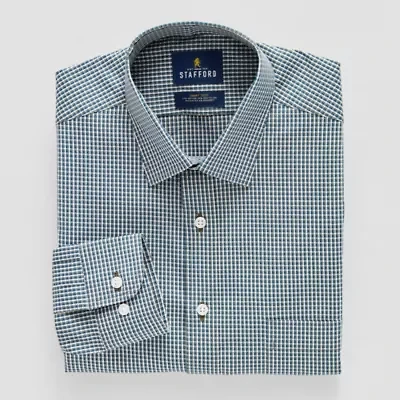 Stafford Slim Smart Tech Mens Fit Stretch Fabric Wrinkle Free Long Sleeve Dress Shirt