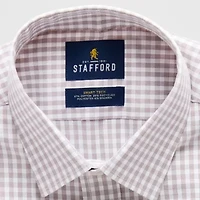Stafford Smart Tech Mens Slim Fit Stretch Fabric Wrinkle Free Long Sleeve Dress Shirt