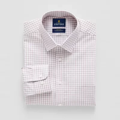 Stafford Smart Tech Mens Slim Fit Stretch Fabric Wrinkle Free Long Sleeve Dress Shirt