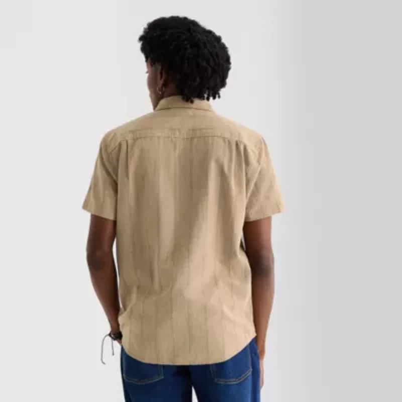 mutual weave Mens Short Sleeve Regular Fit Button-Down Shirt