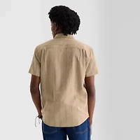 mutual weave Mens Short Sleeve Regular Fit Button-Down Shirt