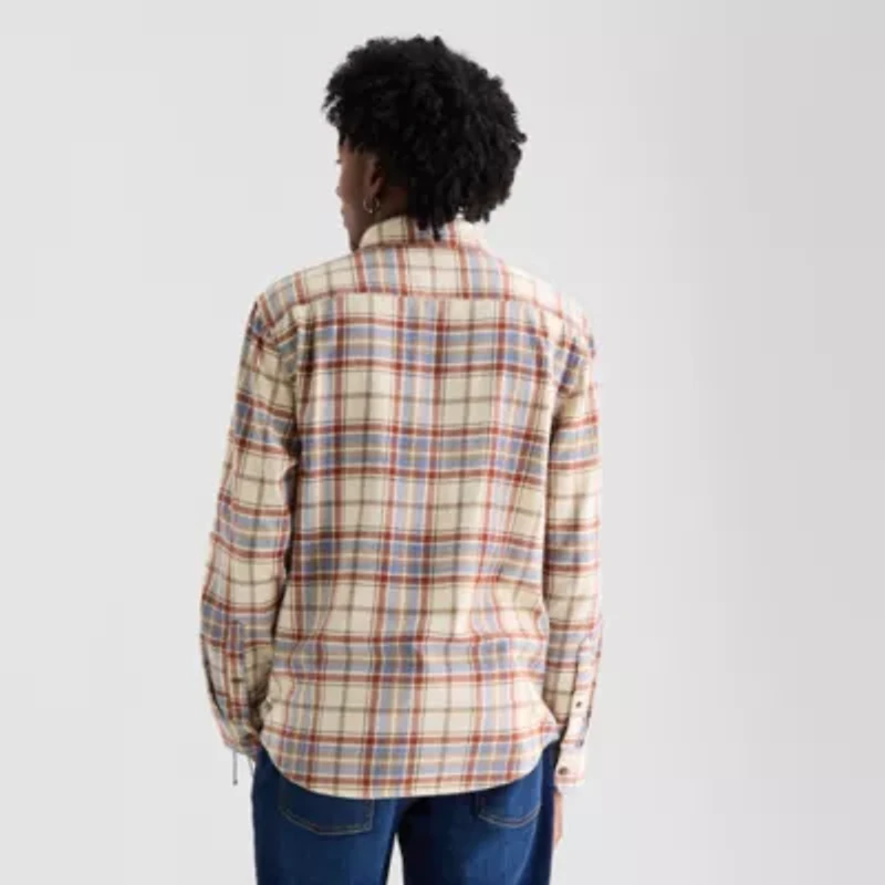 mutual weave Mens Long Sleeve Regular Fit Flannel Shirt
