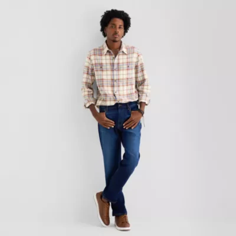 mutual weave Mens Long Sleeve Regular Fit Flannel Shirt