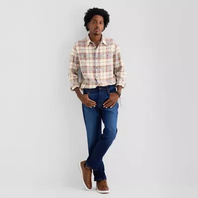 mutual weave Mens Long Sleeve Regular Fit Flannel Shirt