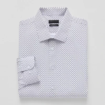 Shaquille O'Neal XLG Big And Tall Mens Regular Fit Easy Care Stretch Fabric Long Sleeve Dress Shirt