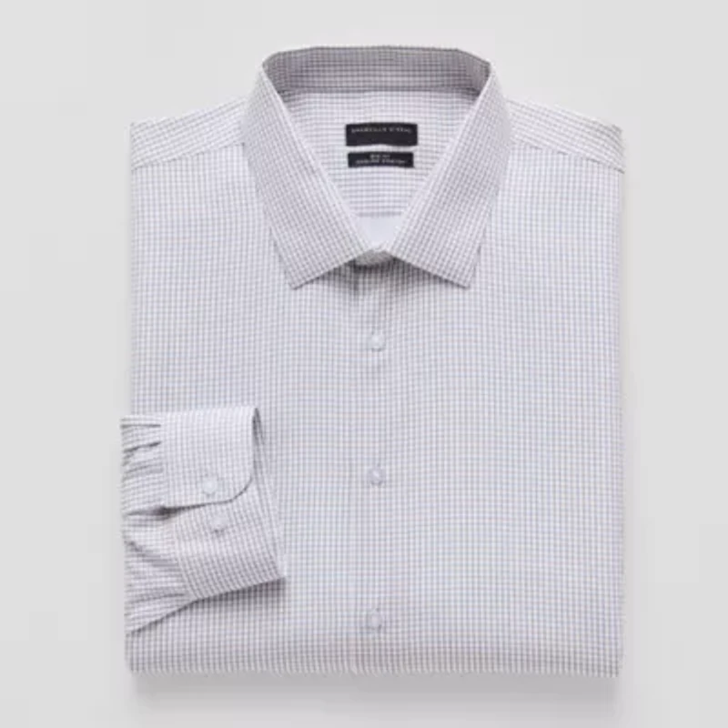 Shaquille O'Neal XLG™ Big And Tall Mens Regular Fit Easy Care Stretch Fabric Long Sleeve Dress Shirt