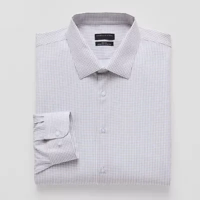 Shaquille O'Neal XLG™ Big And Tall Mens Regular Fit Easy Care Stretch Fabric Long Sleeve Dress Shirt