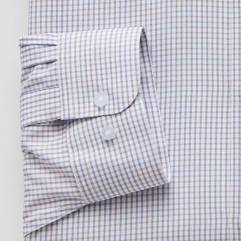Shaquille O'Neal XLG Big And Tall Mens Regular Fit Easy Care Stretch Fabric Long Sleeve Dress Shirt