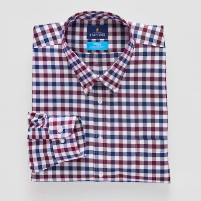 Stafford Big and Tall Coolmax All Season Oxford Mens Regular Fit Stretch Fabric Wrinkle Free Long Sleeve Dress Shirt