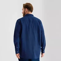 St. John's Bay Everyday Stretch Mens Long Sleeve Fitted Slim Fit Tall Button-Down Shirt