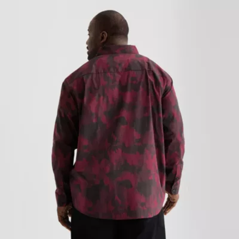 Shaquille O'Neal XLG™ Mens Long Sleeve Classic Fit Big and Tall Button-Down Shirt