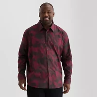 Shaquille O'Neal XLG™ Mens Long Sleeve Classic Fit Big and Tall Button-Down Shirt