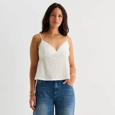 Forever 21 Womens Sweetheart Neck Sleeveless Lace Trim Juniors Camisole