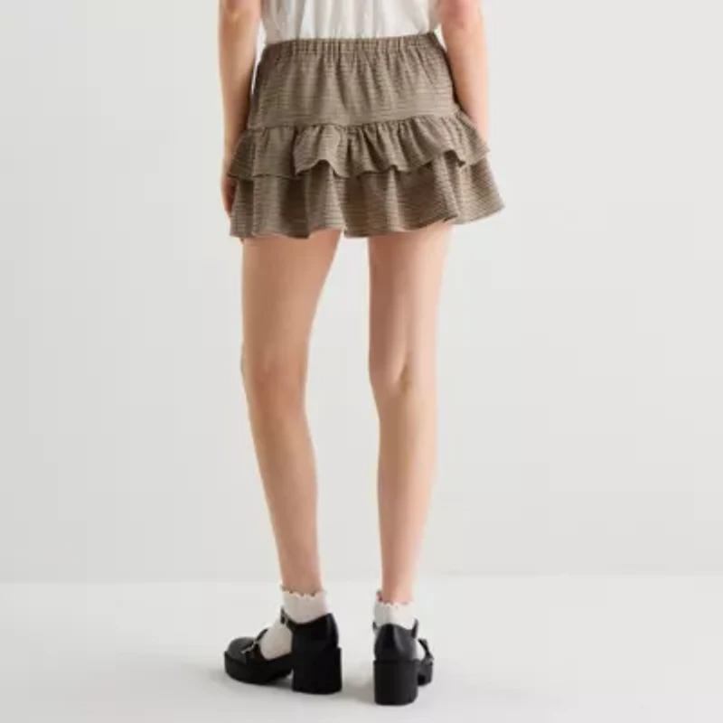 Forever 21 Womens Mid Rise Mini Juniors Flared Skirt