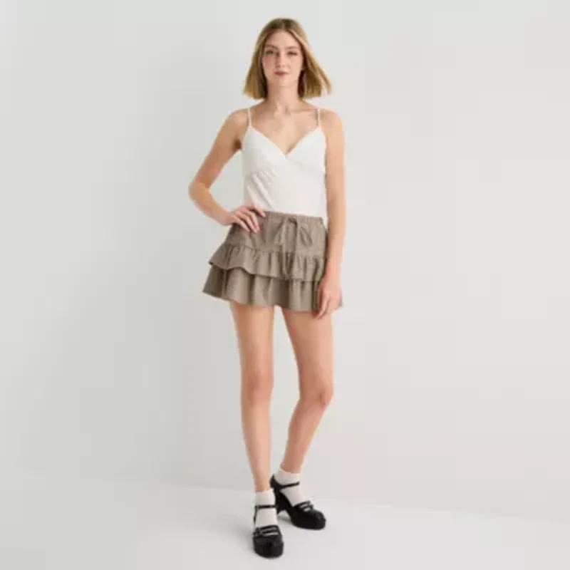 Forever 21 Womens Mid Rise Mini Juniors Flared Skirt