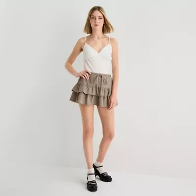 Forever 21 Womens Mid Rise Mini Juniors Flared Skirt