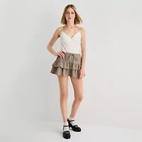 Forever 21 Womens Mid Rise Mini Juniors Flared Skirt