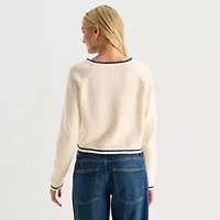 Arizona Juniors Womens Crew Neck Long Sleeve Pullover Sweater