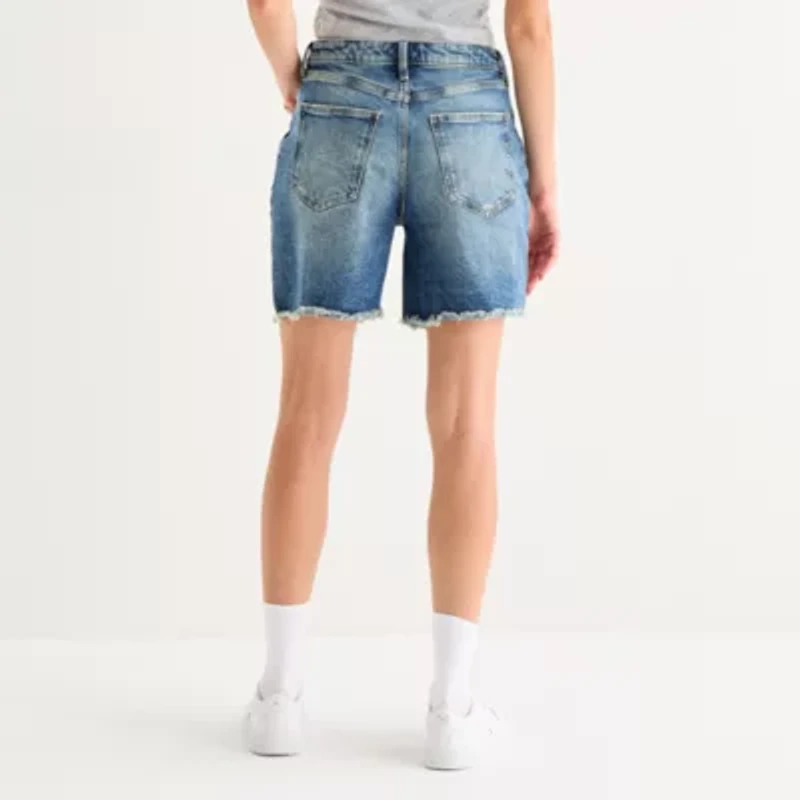 Arizona Womens Mid Rise Denim Short