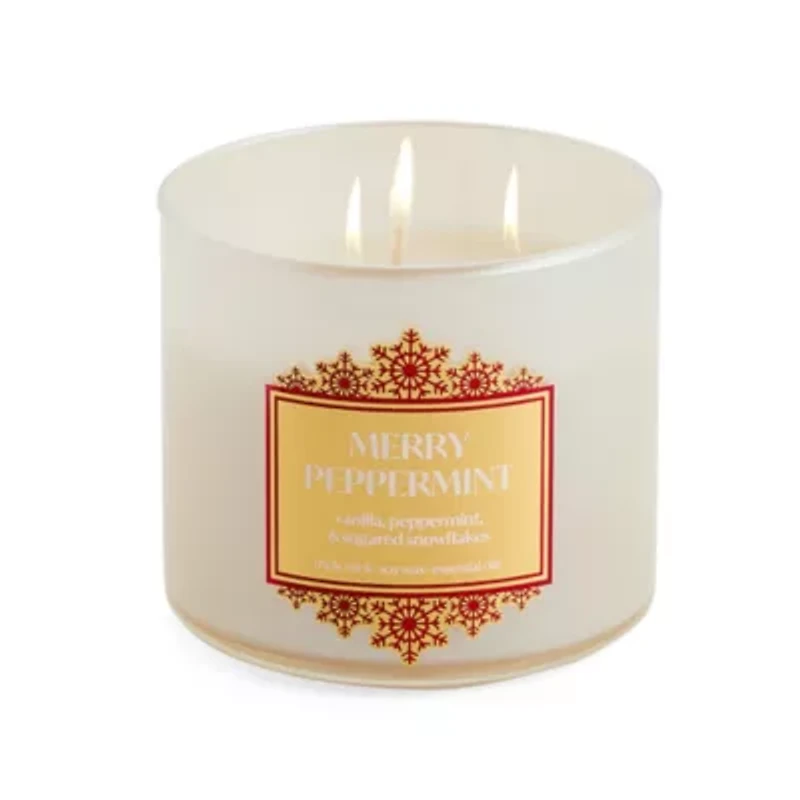 Distant Lands Merry Peppermint 3-Wick Scented Jar Candle