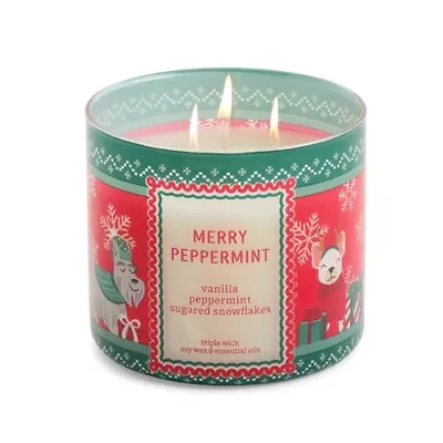 Distant Lands Merry Peppermint 3-Wick Scented Jar Candle