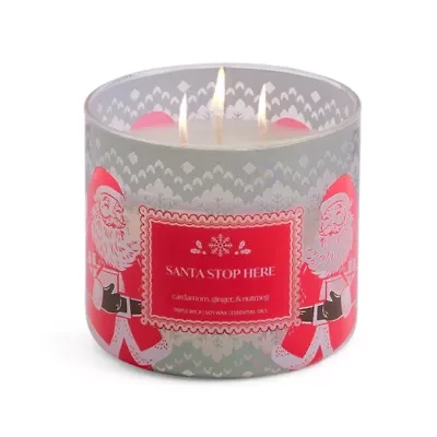 Distant Lands Santa Stop Here 3-Wick Scented Jar Candle