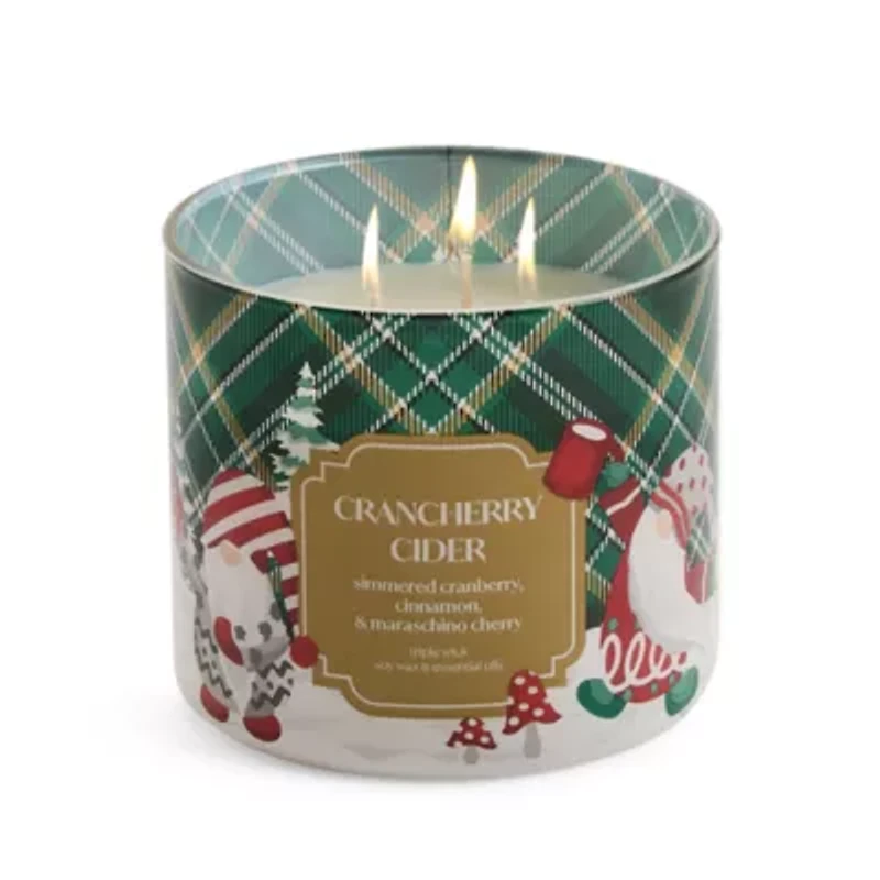 Distant Lands Crancherry Cider 3-Wick Scented Jar Candle