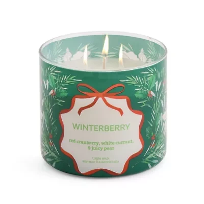 Distant Lands Winterberry 3-Wick Scented Jar Candle