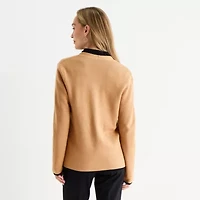 Liz Claiborne Womens V Neck Long Sleeve Button Cardigan
