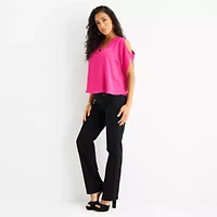 Bold Elements Womens V Neck Short Sleeve Blouse