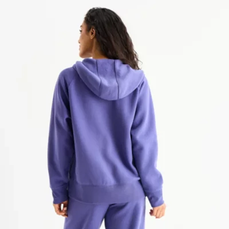 Xersion Womens Oversized Super Soft Fleece Full Zip Hoodie
