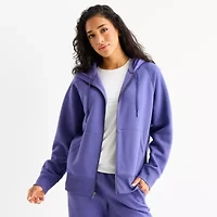 Xersion Womens Oversized Super Soft Fleece Full Zip Hoodie