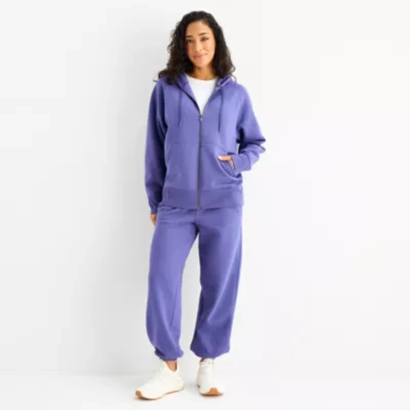 Xersion Womens Oversized Super Soft Fleece Full Zip Hoodie