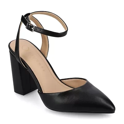 Journee Collection Tyyra Womens Pointed Closed Toe Block Heel Pumps