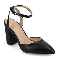 Journee Collection Tyyra Womens Pointed Closed Toe Block Heel Pumps