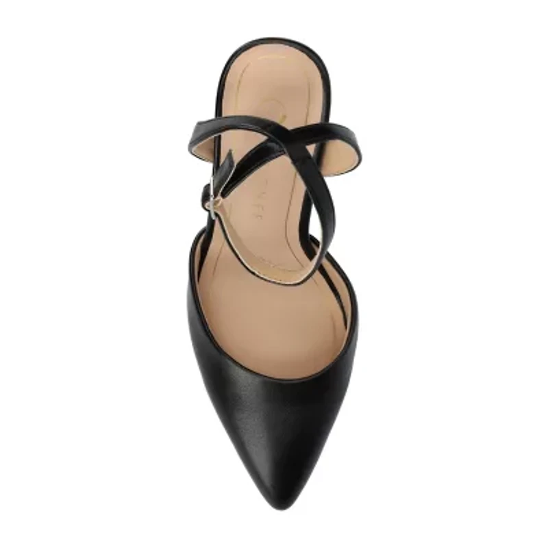 Journee Collection Tyyra Womens Pointed Closed Toe Block Heel Pumps