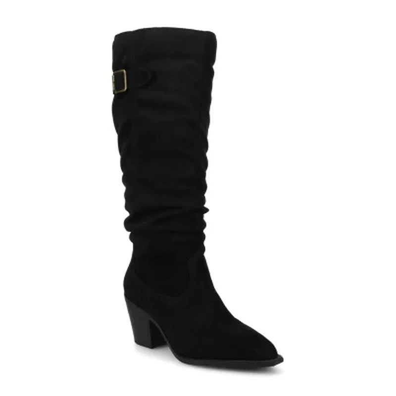 Journee Collection Womens Kaleah-Wc Wide Calf Block Heel Dress Boots Width