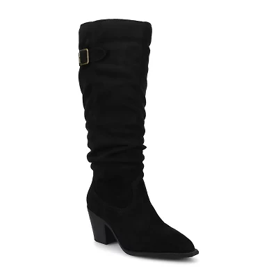 Journee Collection Womens Kaleah-Wc Wide Calf Block Heel Dress Boots Width