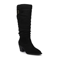 Journee Collection Womens Kaleah-Wc Wide Calf Block Heel Dress Boots Width