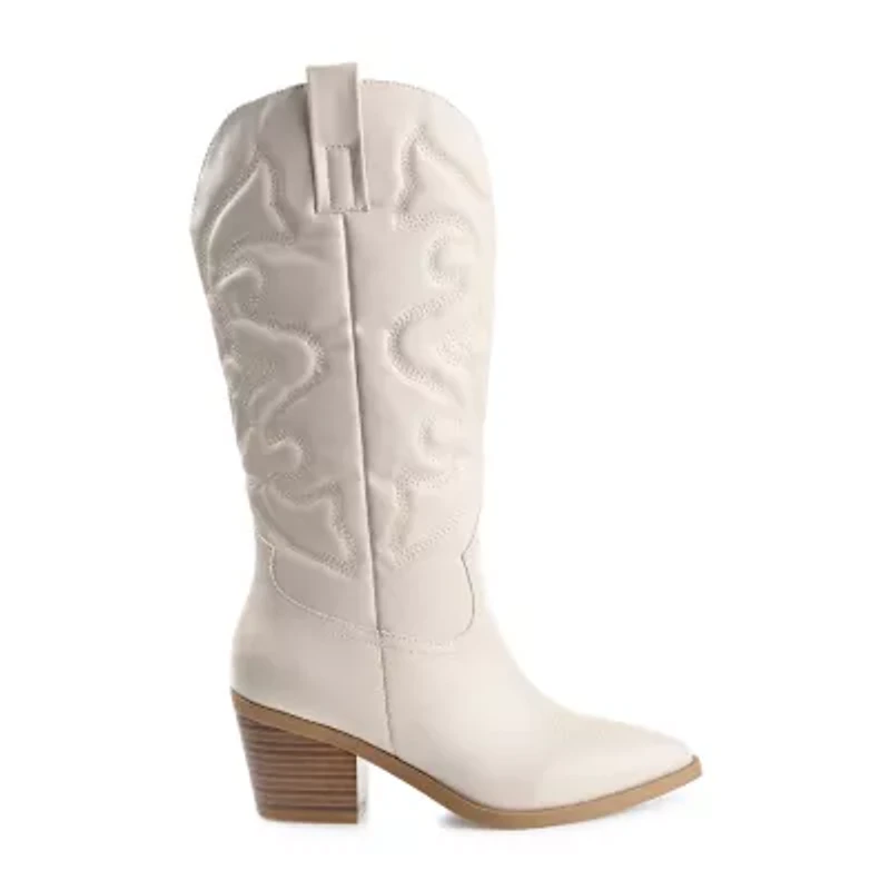 Journee Collection Womens Chantry Stacked Heel Dress Boots